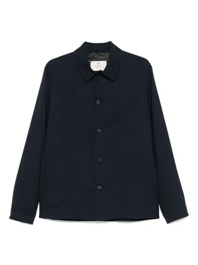 Manuel Ritz Buttoned Shirt Jacket In Blue