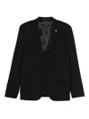 Manuel Ritz Buttoned Wool-blend Jacket In Black
