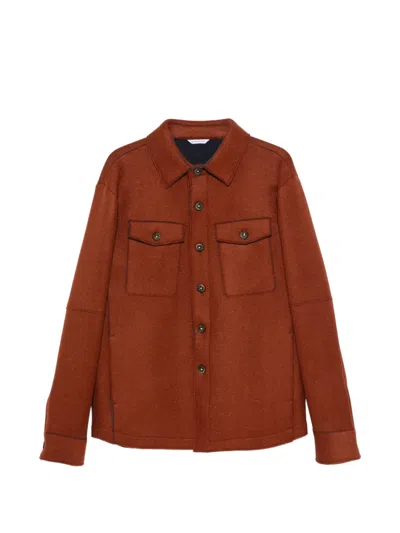 Manuel Ritz Button-up Shirt Jacket In Brown