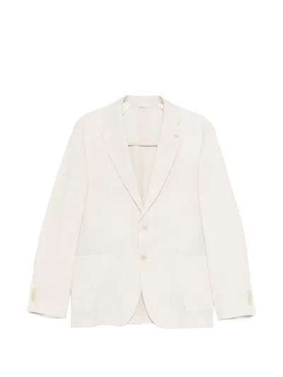 Manuel Ritz Button-up Single-breasted Suit In Neutral
