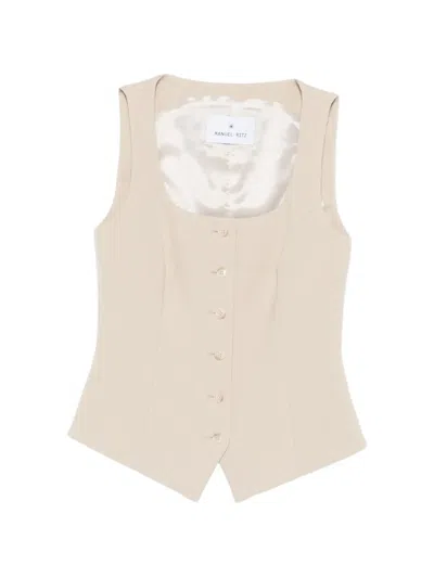 Manuel Ritz Button-up Square-neck Waistcoat In Pink