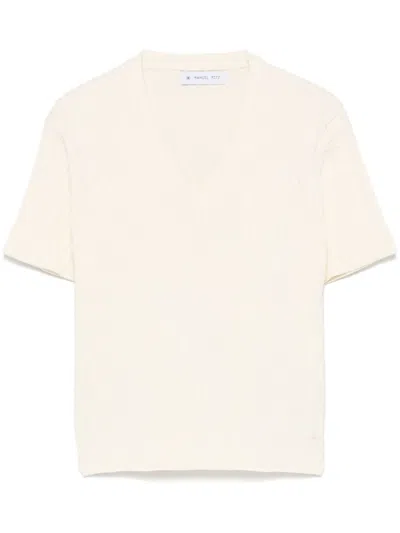 Manuel Ritz Cable-knit T-shirt In 中性色