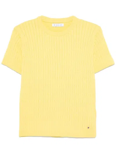 Manuel Ritz Cable-knit Top In Yellow