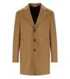 Manuel Ritz Camel Single-breasted Coat In Beige