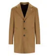 Manuel Ritz Camel Single-breasted Coat In Brown
