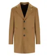 Manuel Ritz Camel Single-breasted Coat In Brown