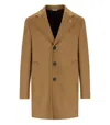 Manuel Ritz Camel Single-breasted Coat In Brown