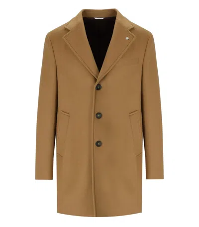 MANUEL RITZ CAMEL SINGLE-BREASTED COAT