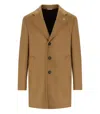 Manuel Ritz Camel Single-breasted Coat In Brown