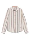 Manuel Ritz Stiped Shirt In Beige