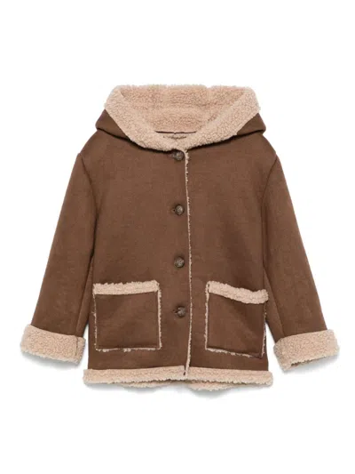 Manuel Ritz Kids' Cappotto Con Cappuccio In Brown