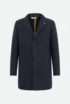 Manuel Ritz Cappotto Misto Lana Blu In Grigio