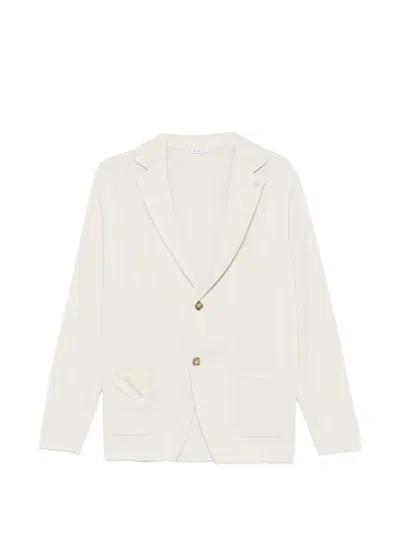 Manuel Ritz Cardigan With Patch Pockets In White