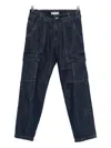 Manuel Ritz Cargo Denim Trousers In Blue