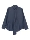 Manuel Ritz Chambray Cotton Shirt In Blue