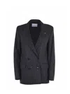 Manuel Ritz Wool Blend Jacket In Blue