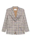Manuel Ritz Check-print Blazer In Gray