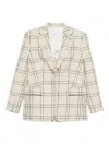 Manuel Ritz Check-print Blazer In Neutral