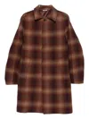 Manuel Ritz Checked Coat In Brown