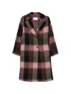 CHECK-PATTERN BUTTONED COAT