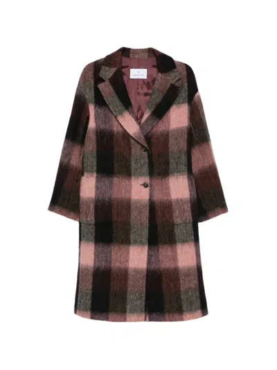 Manuel Ritz Check-pattern Buttoned Coat In Multi