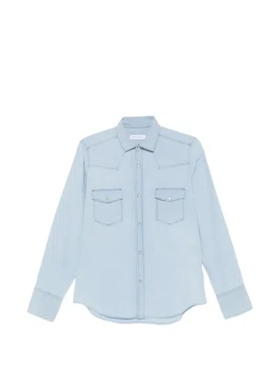 Manuel Ritz Chest-pocket Shirt In Blue