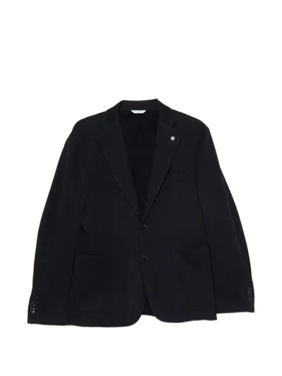 Manuel Ritz Chevron Blazer In Blue
