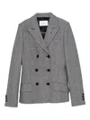 Manuel Ritz Chevron Blazer In Gray