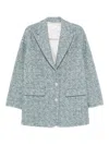 Manuel Ritz Chevron-pattern Tweed Jacket In Multi