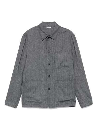 Manuel Ritz Chevron Shirt Jacket In Blue