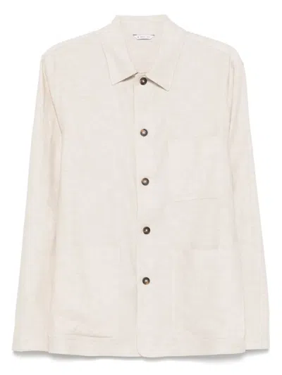 Manuel Ritz Chevron Shirt Jacket In Neutrals