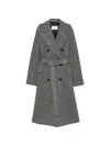 CHEVRON-PATTERN DOUBLE-BREASTED COAT