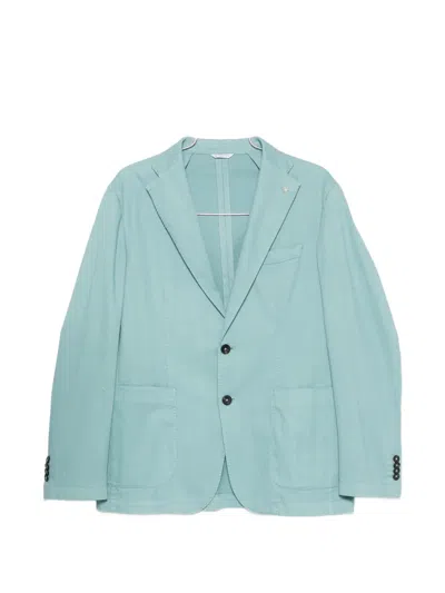 Manuel Ritz Chevron-weave Blazer In Blue