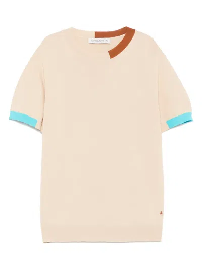 Manuel Ritz Kids' Colour-block T-shirt In Beige