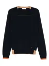 Manuel Ritz Contrast-trim Wool-blend Sweater In Black