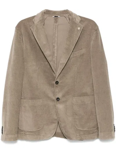Manuel Ritz Corduroy Blazer In Nude