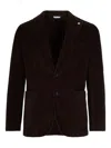 Manuel Ritz Corduroy Cotton Blazer In Brown