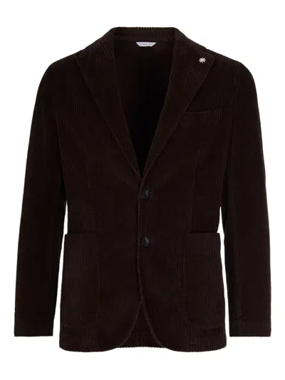Manuel Ritz Corduroy Cotton Blazer In Brown