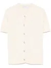 Manuel Ritz Cotton Short-sleeve Cardigan In Neutrals