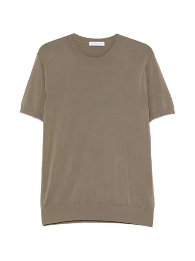 Manuel Ritz T-shirt Mit Rundem Ausschnitt In Brown