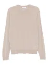Manuel Ritz Crew-neck Wool Sweater In Neutral