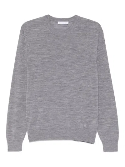 Manuel Ritz Crewneck Long-sleeve T-shirt In Gray