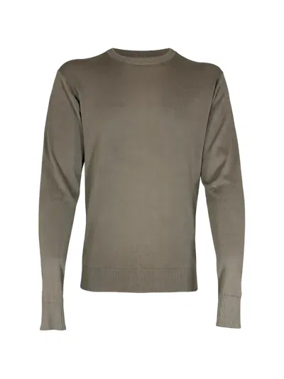 Manuel Ritz Crew-neck Ribbed-trim Sweater In Green