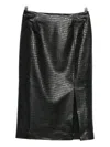 Manuel Ritz Crocodile-effect Faux-leather Skirt In Black