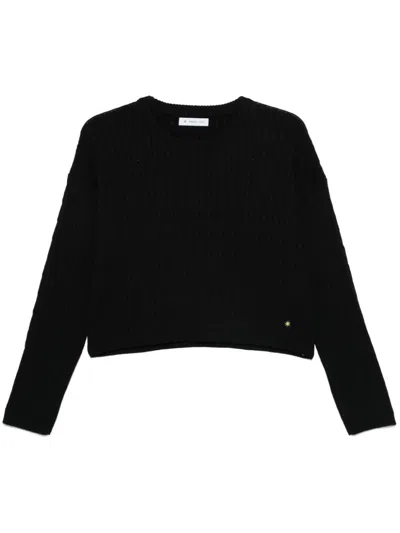 Manuel Ritz Cropped Cable-knit Sweater In Black