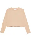 Manuel Ritz Cropped Cable-knit Sweater In Neutrals