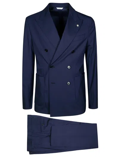 MANUEL RITZ DEEP NAVY DOUBLE BREASTED WOOL SUIT