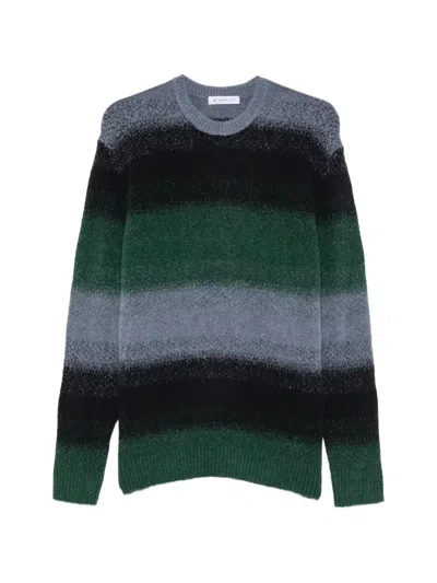 Manuel Ritz Degradé Striped Sweater In Gray
