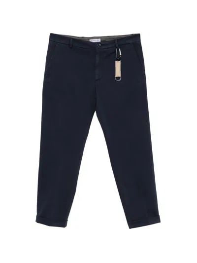 Manuel Ritz Detroit Stretch-cotton Twill Trousers In Blue