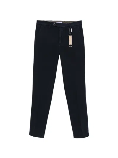 Manuel Ritz Diagonal-pocket Chinos In Blue